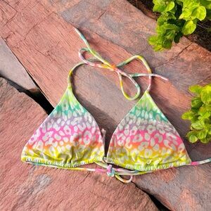 Victoria’s Secret Colorful Leopard Print Bikini Top